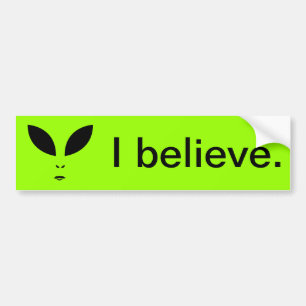 Autocollant De Voiture Alien (OVNI) JE CROIS Sticker pare-chocs
