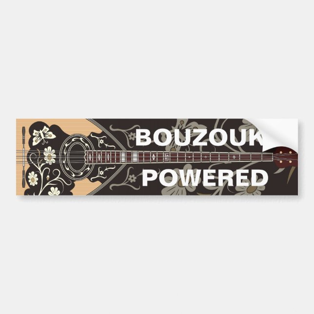 Autocollant De Voiture Alimenté par Bouzouki (Devant)
