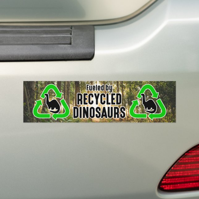 Autocollant De Voiture Alimenté par des dinosaures Recyclés (En voiture)