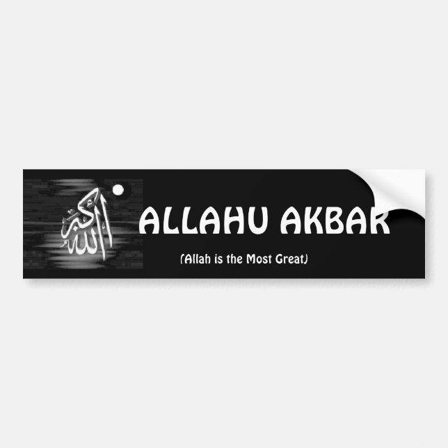 Autocollant De Voiture ALLAHU AKBAR adhésif pour pare-chocs (Devant)