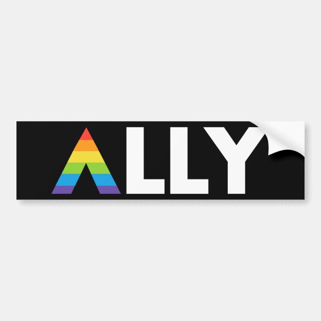 Autocollant De Voiture Ally droit LGBTQ Rainbow LGBT (Devant)