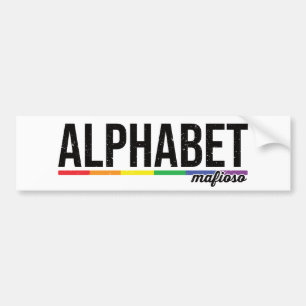 Autocollant De Voiture Alphabet Mafioso Arc-en-ciel Typographie LGBT