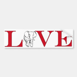 Autocollant De Voiture Amant Bumpersticker d'éléphant