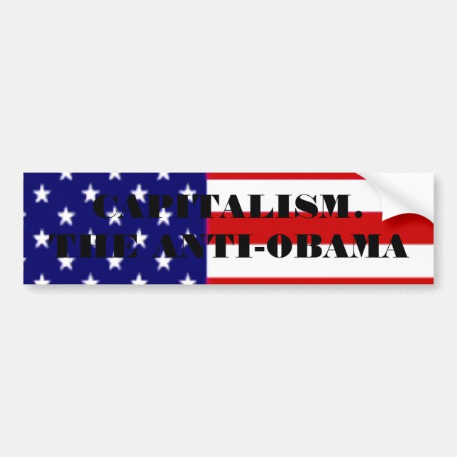 Autocollant De Voiture américain-drapeau, CAPITALISME. L'ANTI-OBAMA (Devant)