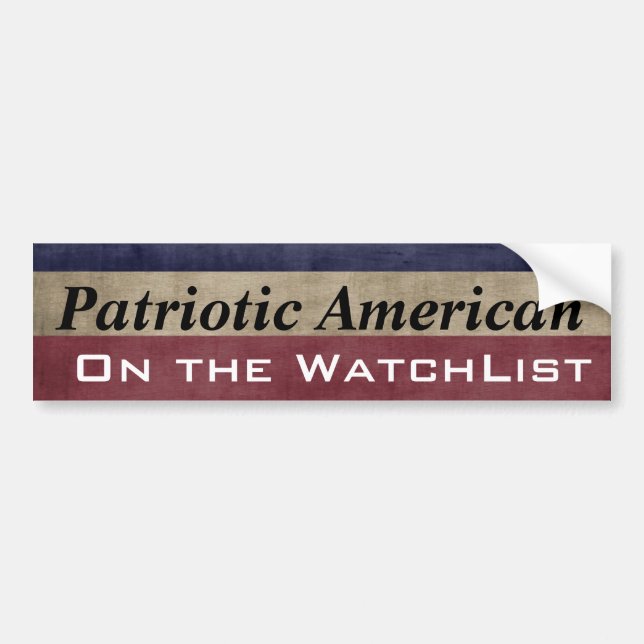 Autocollant De Voiture Américain patriote sur le WatchList (Devant)