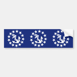 Autocollant De Voiture American Nautical Yacht Flag Anchor Stars Blue