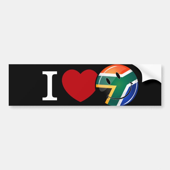 Autocollant De Voiture Amour Afrique du Sud Drapeau souriant (Devant)