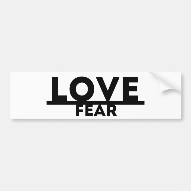Autocollant De Voiture Amour au-dessus de la crainte (Devant)