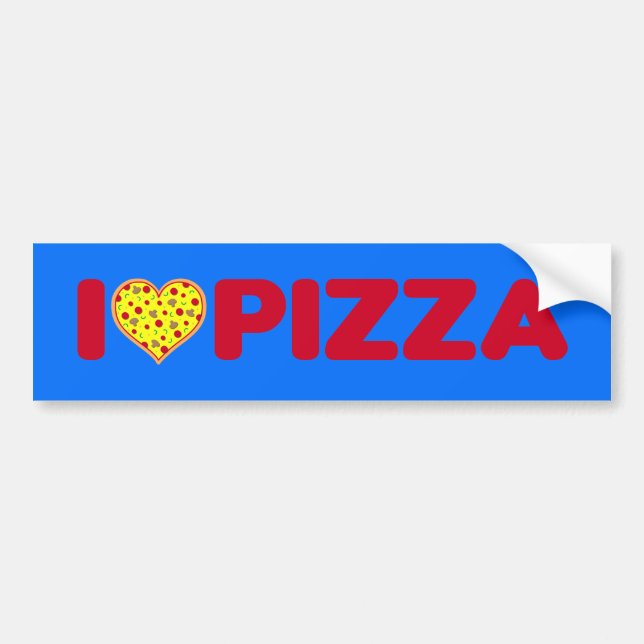 Autocollant De Voiture Amour Coeur Pizza Addict Livraison de pizza Guy (Devant)