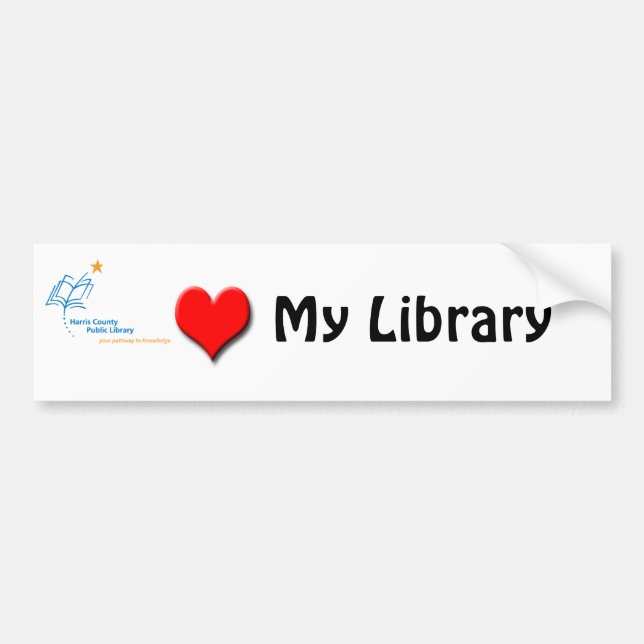 Autocollant De Voiture Amour de bibliothèque de HCPL (Devant)