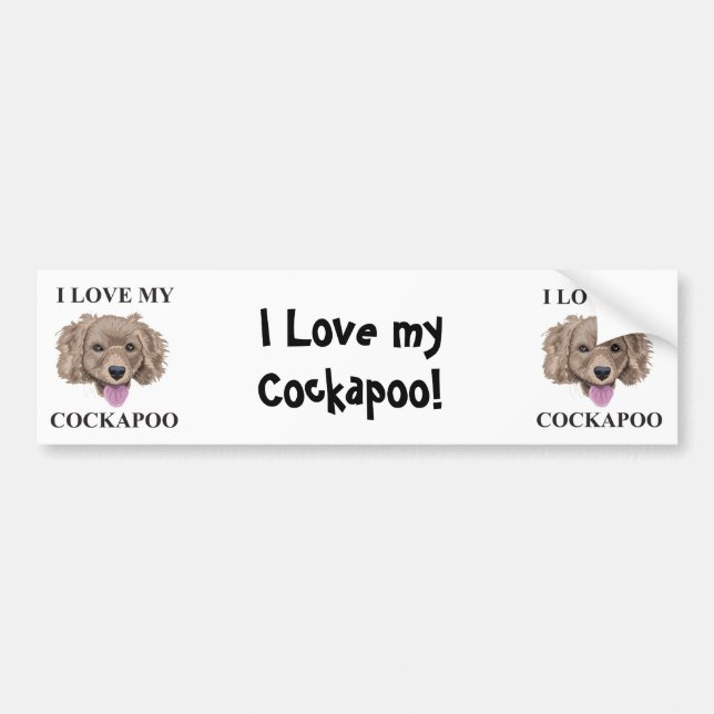 Autocollant De Voiture Amour de Cockapoo (Devant)