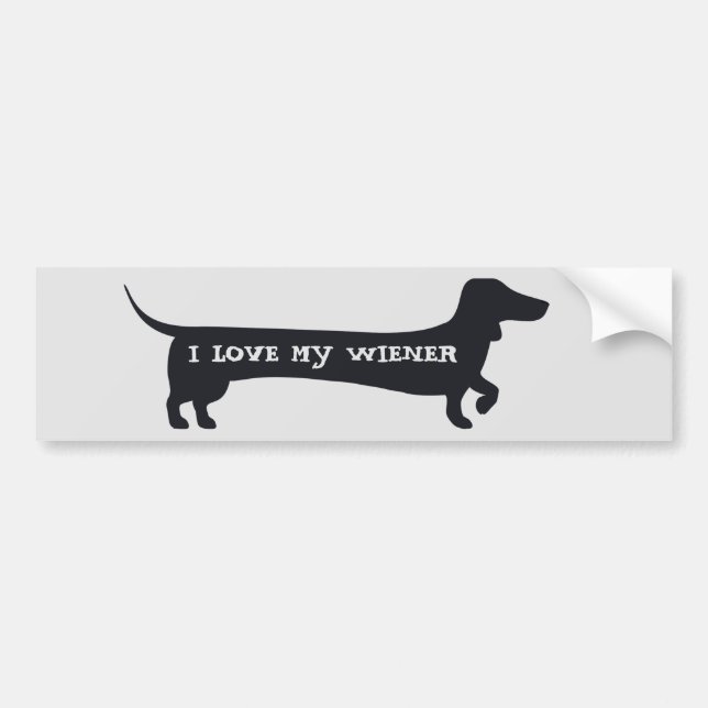 Autocollant De Voiture AMOUR d'I drôle MON bumpersticker de teckel de (Devant)