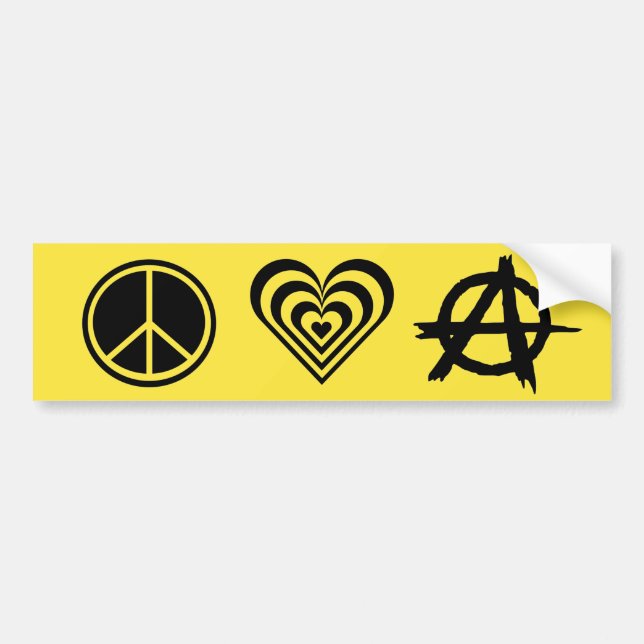 Autocollant De Voiture Amour et anarchie de paix (Devant)