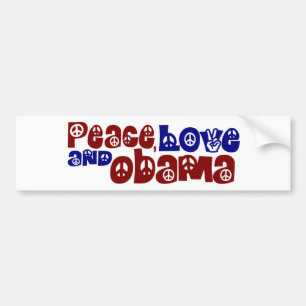 Autocollant De Voiture Amour et Obama de paix