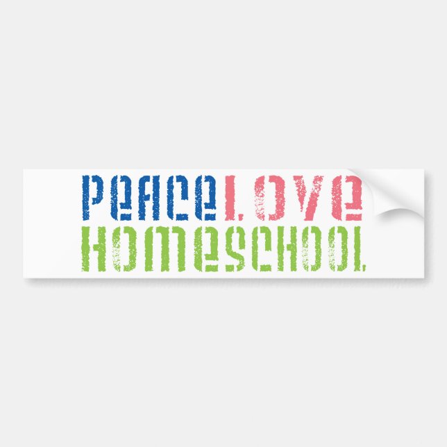Autocollant De Voiture Amour Homeschool de paix (Devant)