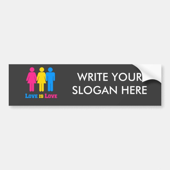Autocollant De Voiture Amour Pansexual (Devant)