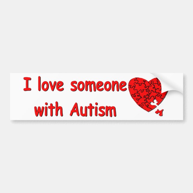 Autocollant De Voiture Amour quelqu'un w/Autism (Devant)