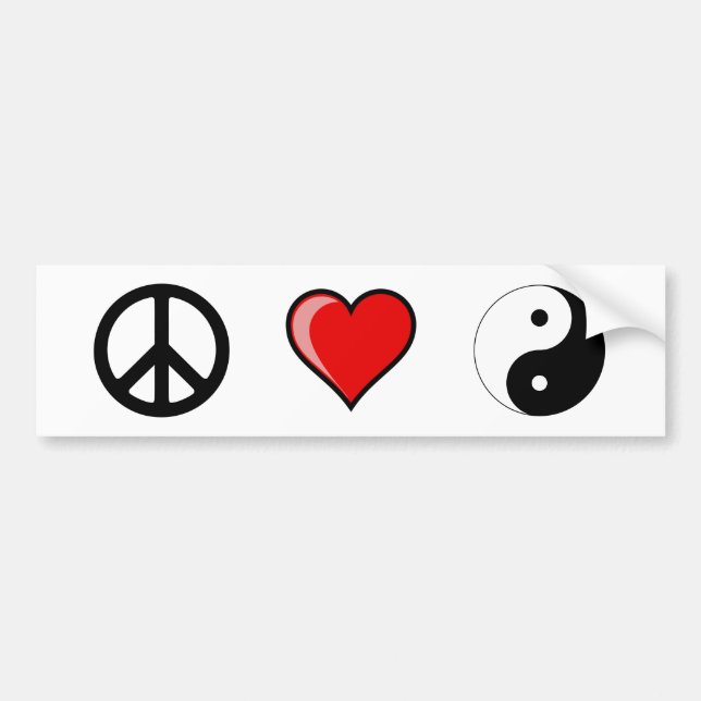 Autocollant De Voiture Amour Yin Yang de paix (Devant)
