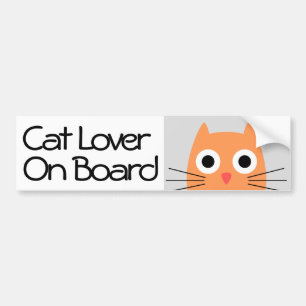 Autocollant De Voiture Amoureux des chats fou à bord