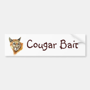 Autocollant De Voiture Amusant "Cougar Bait" avec Aquarelle Animal