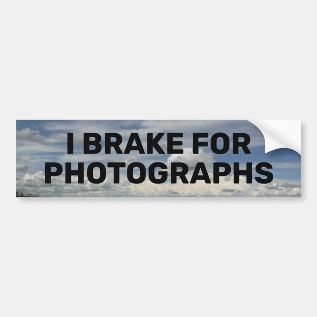 Autocollant De Voiture Amusant "Je freine pour les photos" (Devant)