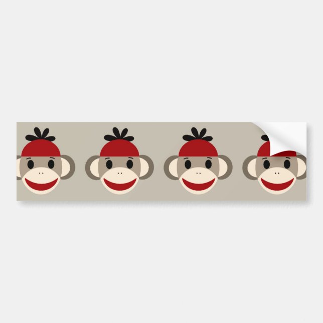 Autocollant De Voiture Amusant sourire rouge singe sot heureux Motifs (Devant)