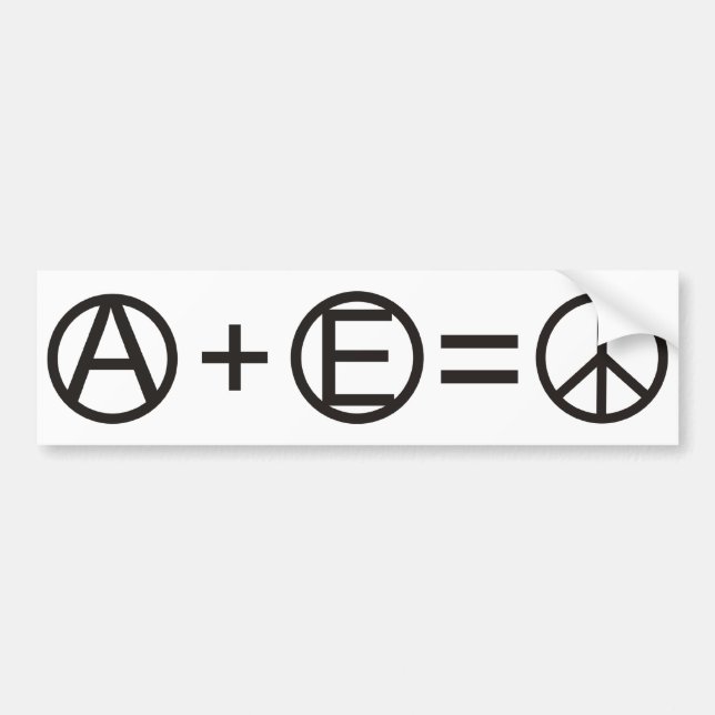 Autocollant De Voiture Anarchie + Égalité = paix (Devant)