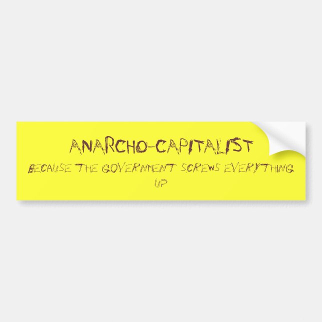 Autocollant De Voiture anarcho-capitaliste (Devant)