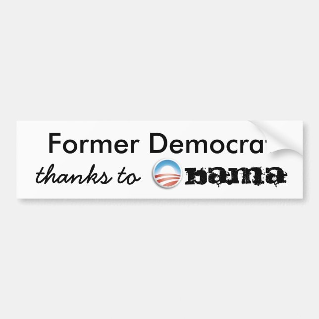 Autocollant De Voiture Anciens mercis de Démocrate à Obama (Devant)