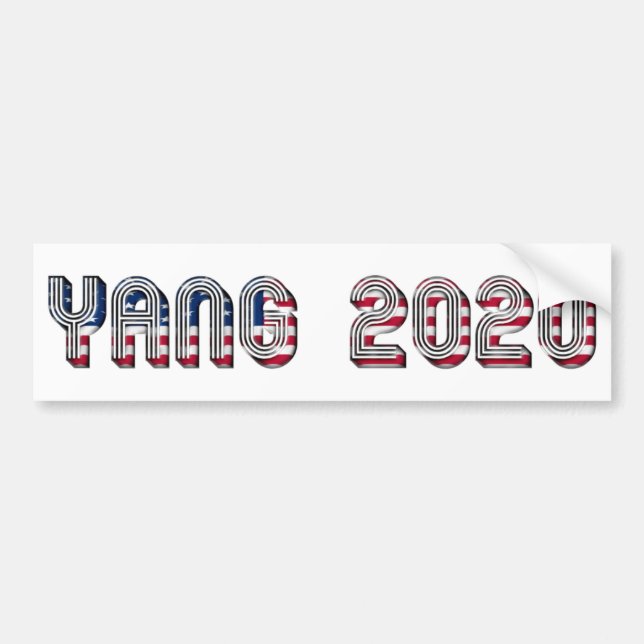 Autocollant De Voiture Andrew Yang candidat démocrate à la présidentielle (Devant)