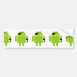 Autocollant De Voiture Android Robot Icon as a Pirate
