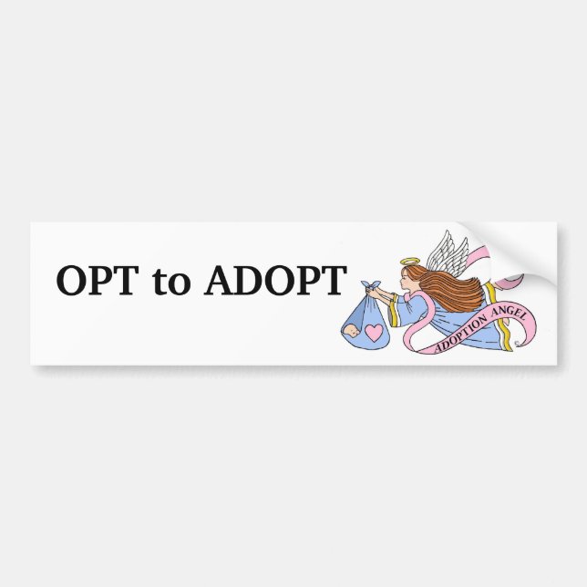 Autocollant De Voiture Ange d'adoption (Devant)