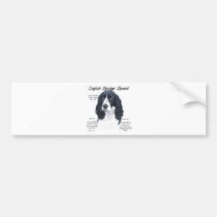 Autocollant De Voiture Anglais Springer Spaniel (noir) Histoire Design