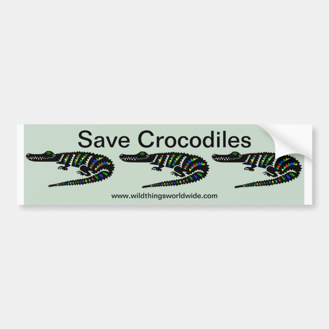 Autocollant De Voiture Animal en voie de disparition - Sauvez les CROCODI (Devant)