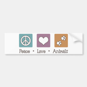 Autocollant De Voiture Animaux d'amour de paix (deux pattes)