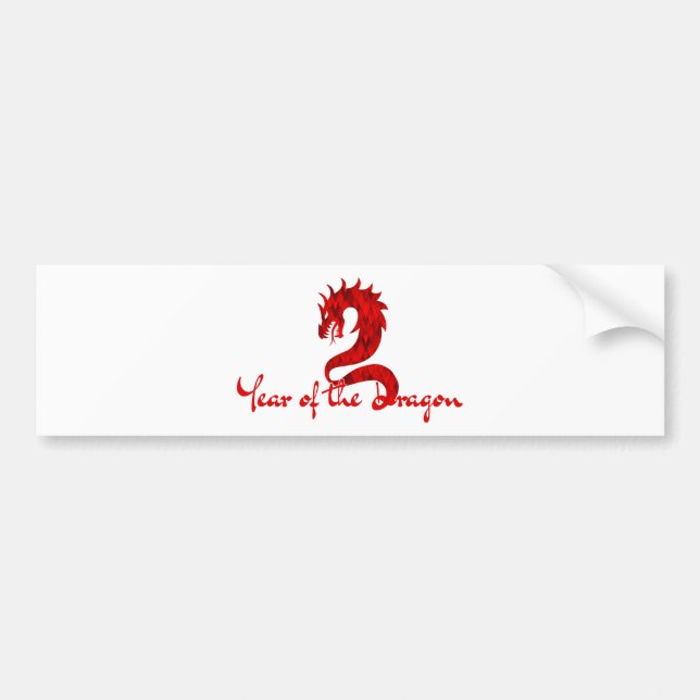 AUTOCOLLANT DE VOITURE ANNÉE DU DRAGON (Devant)