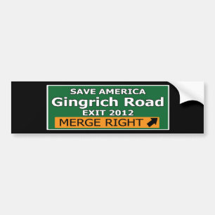 Autocollant De Voiture Annulez la route 2012 de Gingrich