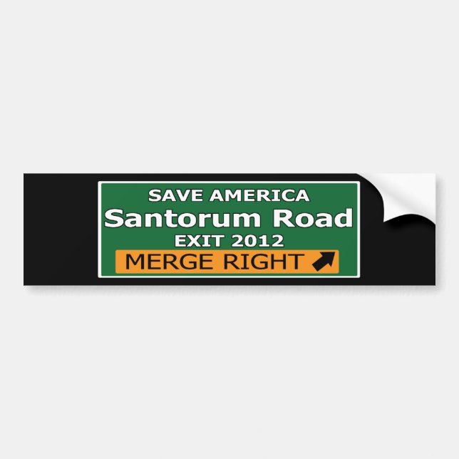 Autocollant De Voiture Annulez la route 2012 de Santorum (Devant)