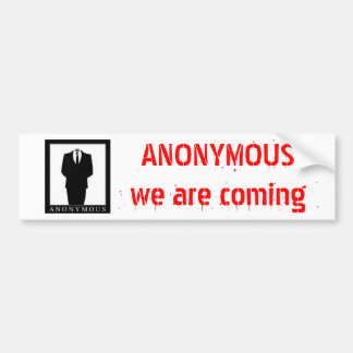 Autocollant De Voiture ANONYMES, nous venons