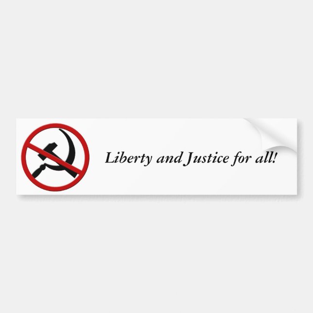 Autocollant De Voiture Anti-Communisme, liberté et justice pour tous ! (Devant)