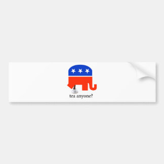 Autocollant De Voiture Anti dunette d'éléphant de thé dans la tasse de