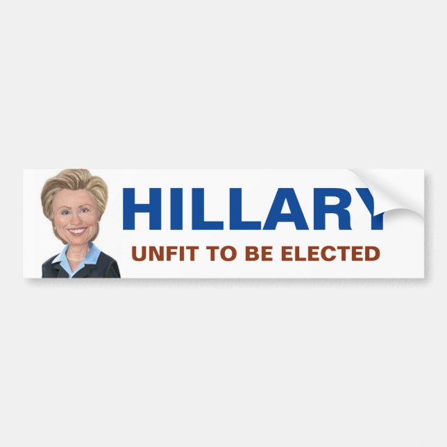 Autocollant De Voiture Anti Hillary Clinton (Devant)