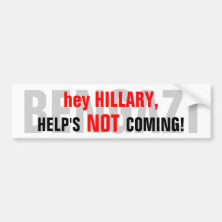 AUTOCOLLANT DE VOITURE ANTI-HILLARY_HELP PAS COMING-BENGAZI
