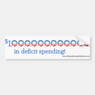 Autocollant De Voiture Anti-Obama "1 trillion dans le déficit budgétaire