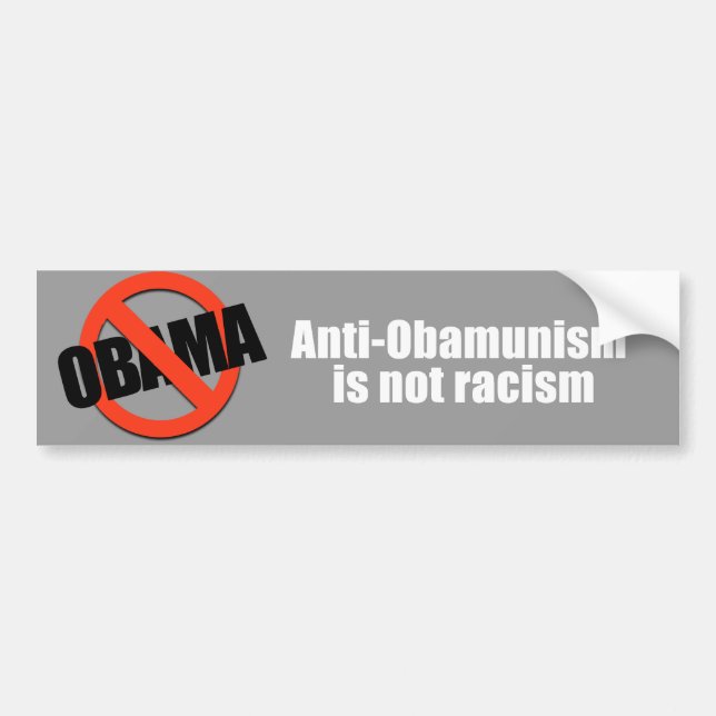 Autocollant De Voiture Anti-Obama - anti-obamunism n'est pas le racisme (Devant)
