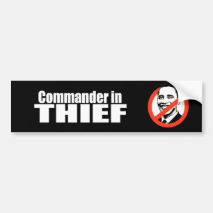 Autocollant De Voiture Anti-Obama - commandant dans le voleur 2