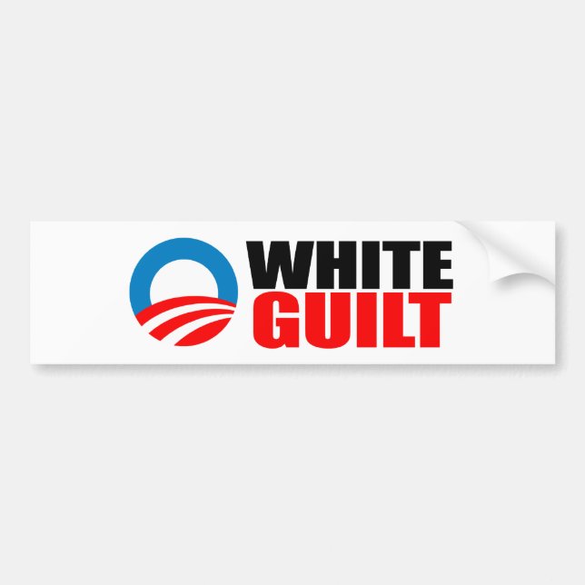 Autocollant De Voiture Anti-Obama - CULPABILITÉ BLANCHE (Devant)