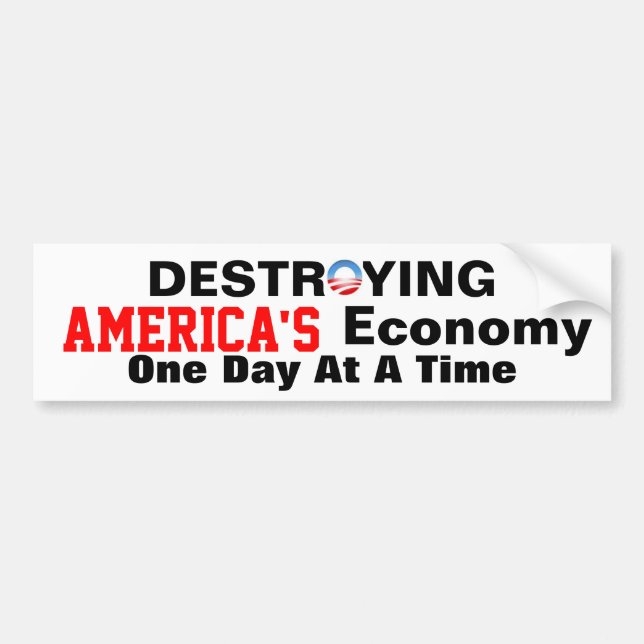 Autocollant De Voiture Anti-obama détruisant l'économie de l'Amérique (Devant)