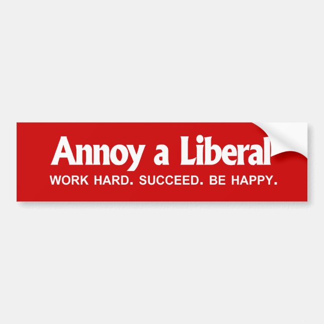 Autocollant De Voiture ANTI-OBAMA- ennuyez un libéral - travail dur. (Devant)