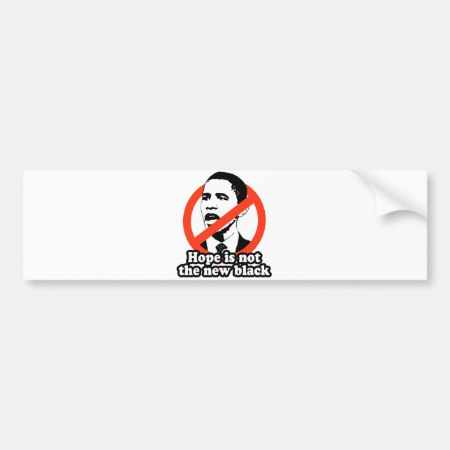 AUTOCOLLANT DE VOITURE ANTI-OBAMA/ESPOIR N'EST PAS LE NOUVEAU NOIR (Devant)